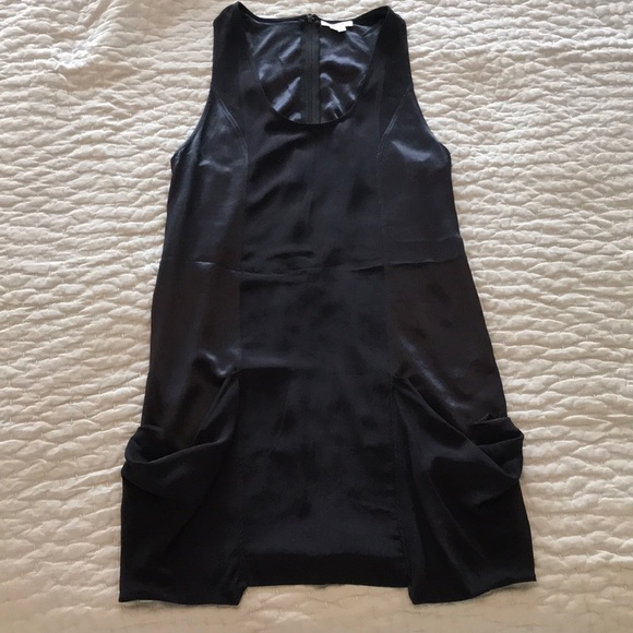 Helmut Lang Silk Black Mini Dress Size 6 - Picture 4 of 9